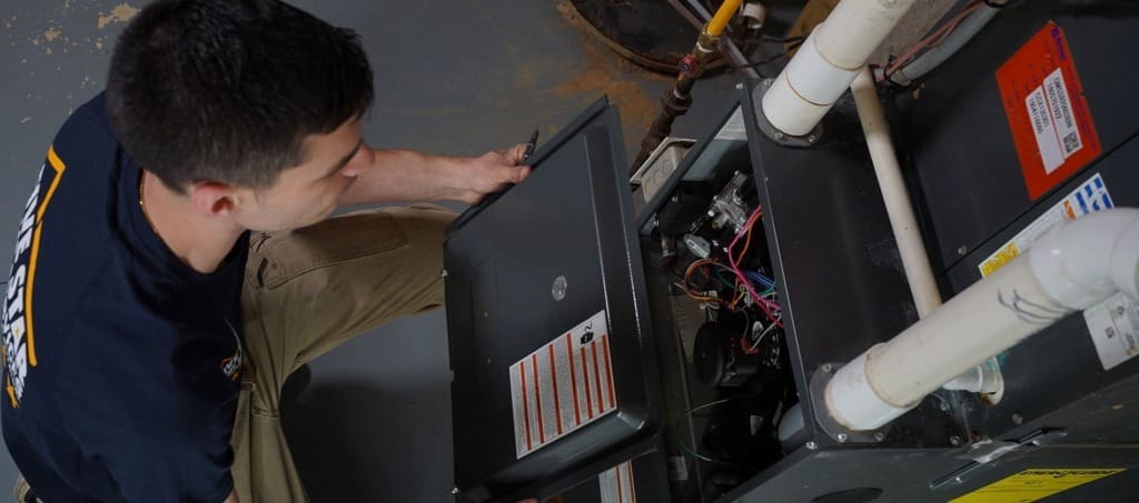 furnace tech repairing unit