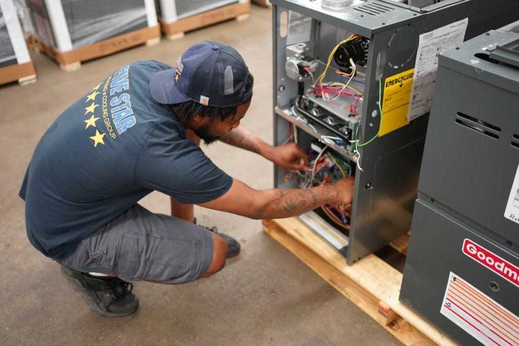 furnace tech installing unit