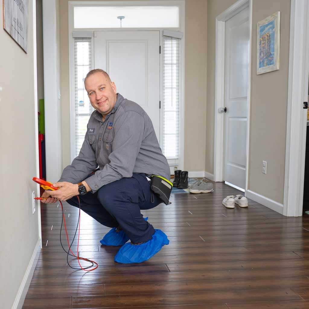 tech with electrical outlets
