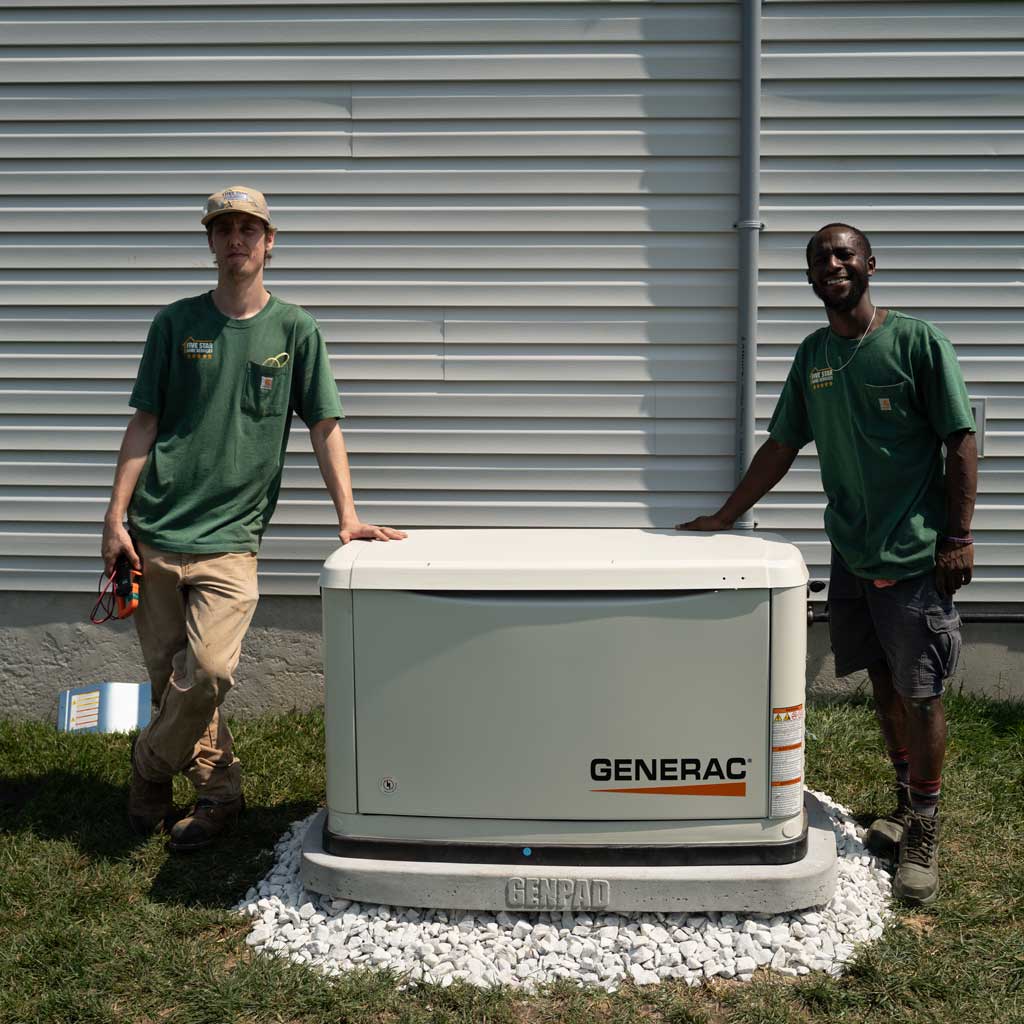 two techs with generator
