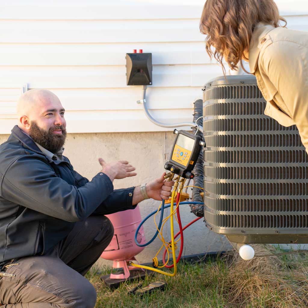 tech with homeowner
