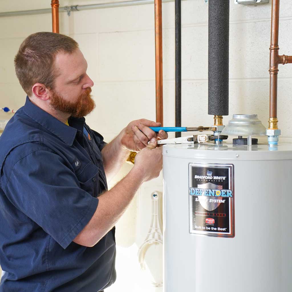 tech with water heater