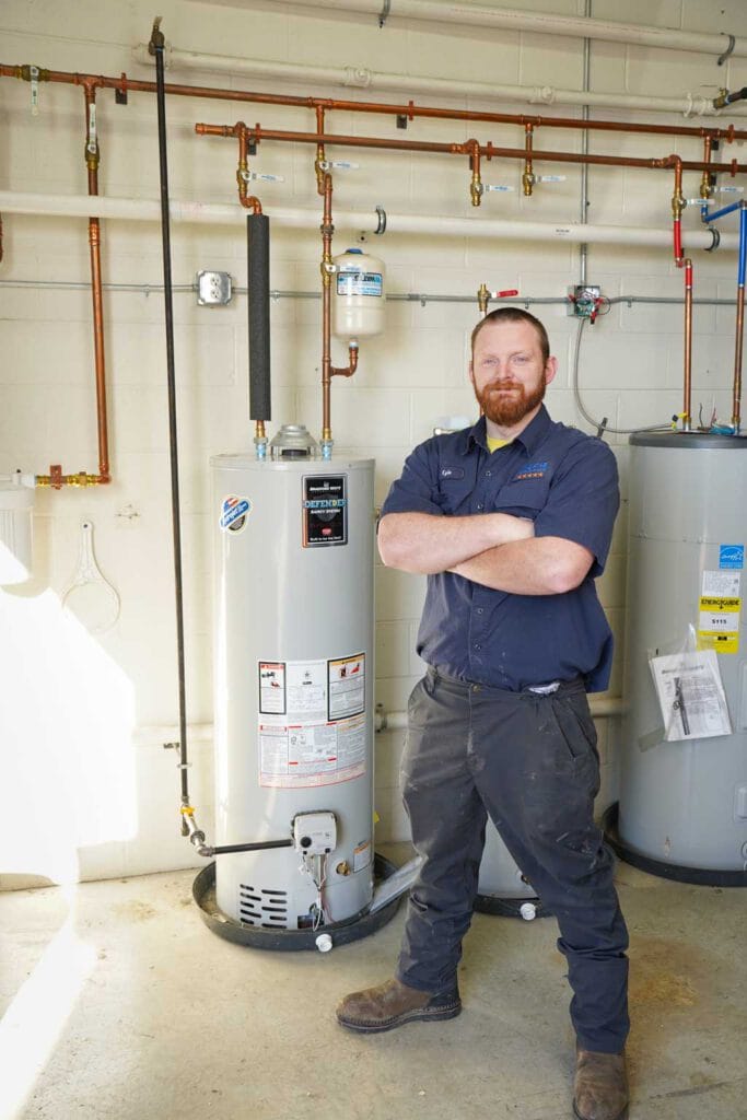 tech with water heater
