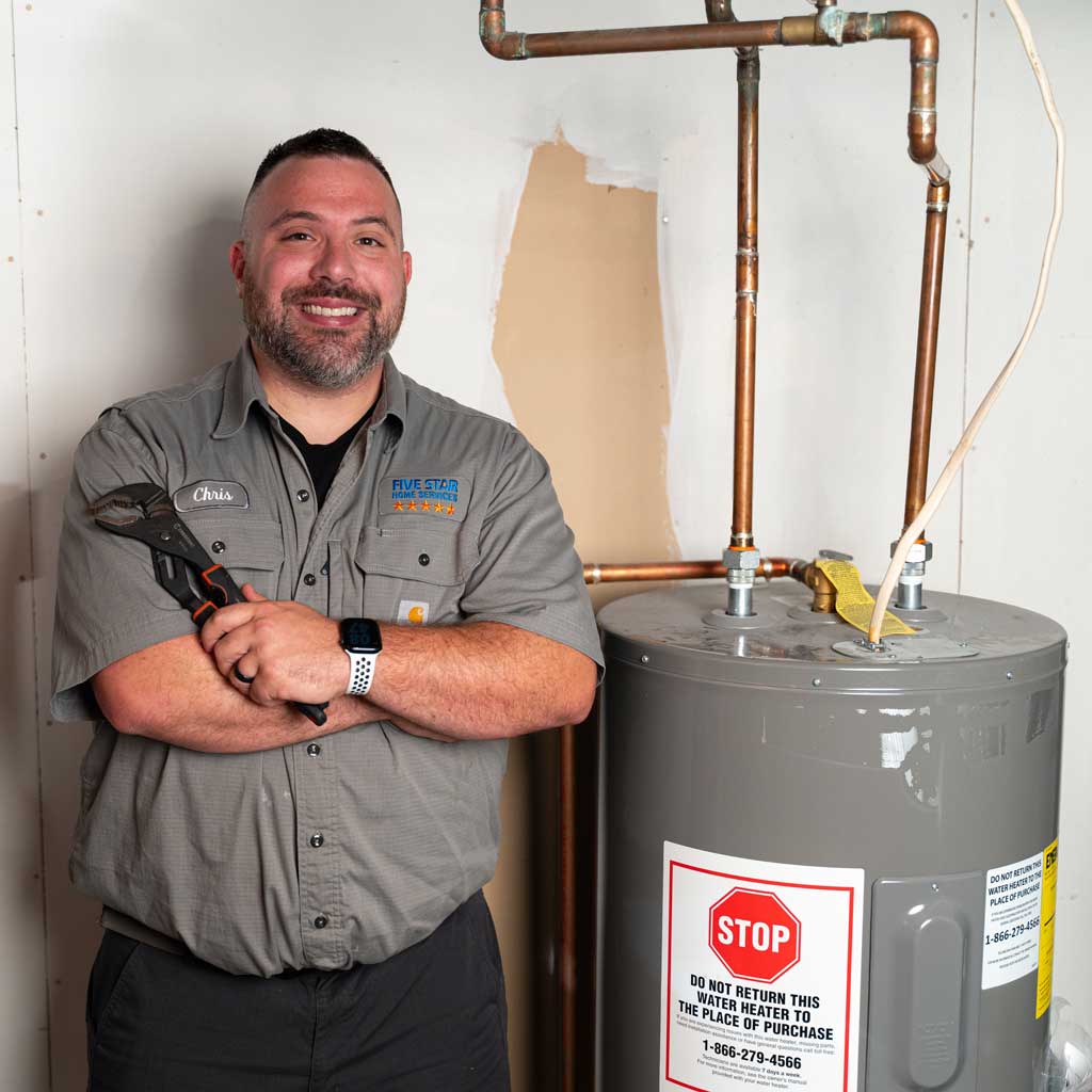 tech with water heater