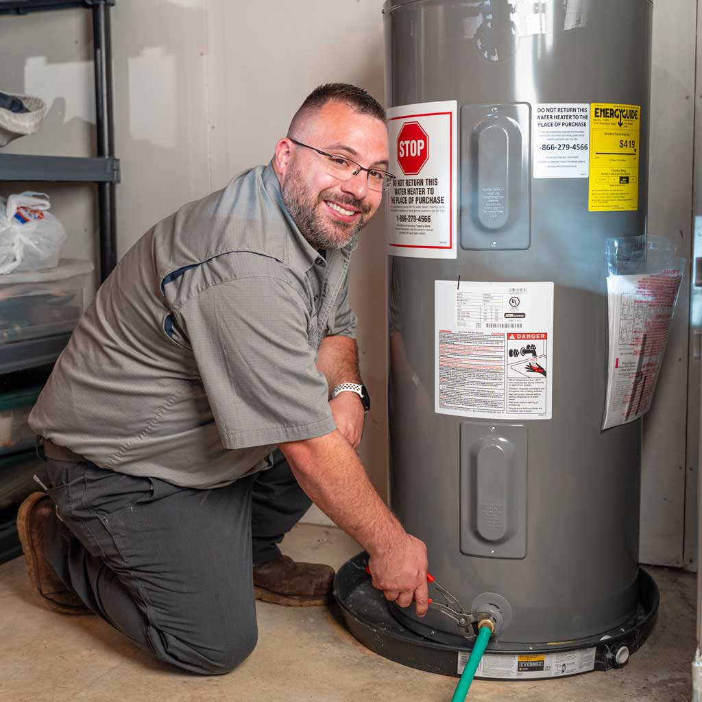 tech with water heater