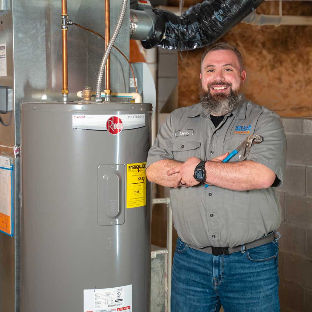 tech with water heater