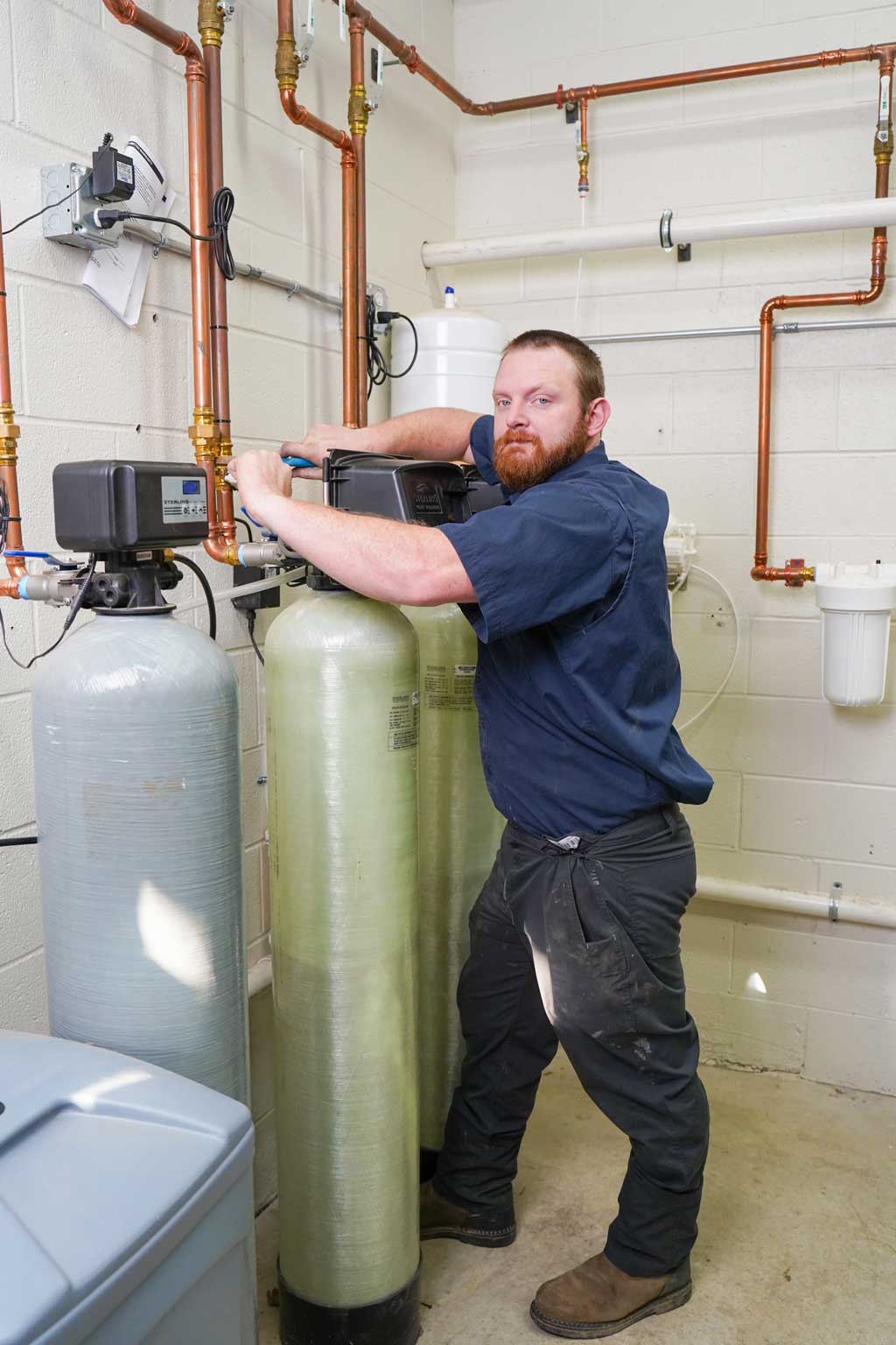 tech with water softener