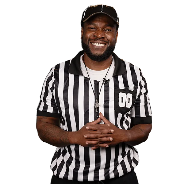 five star technician dressed as referee