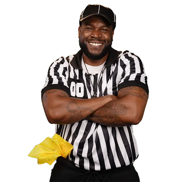 five star technician dressed as referee