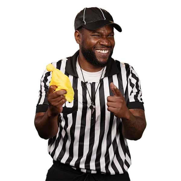 five star technician dressed as referee