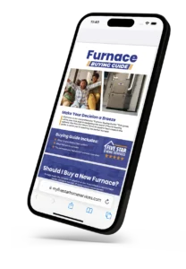 Furnace Buying Guide on an iPhone mockup