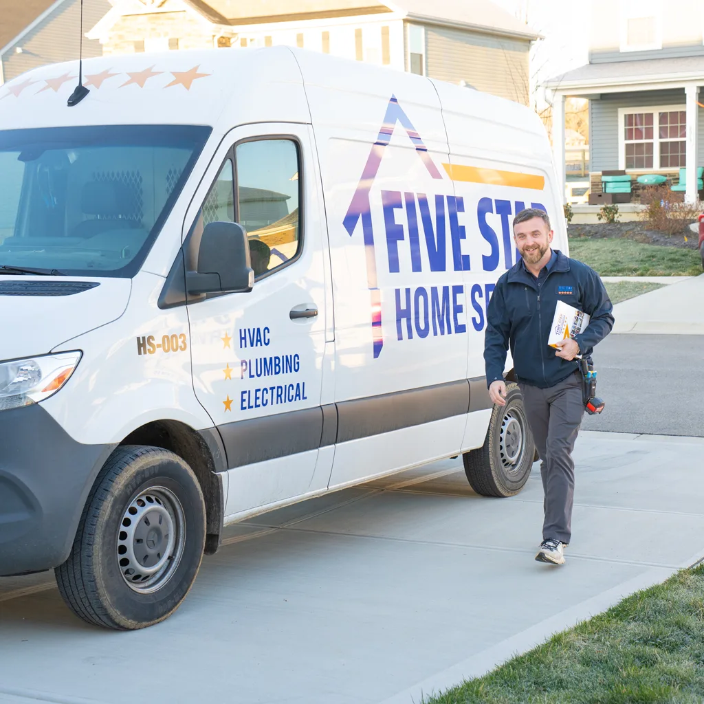 Five Star sales member walking up driveway