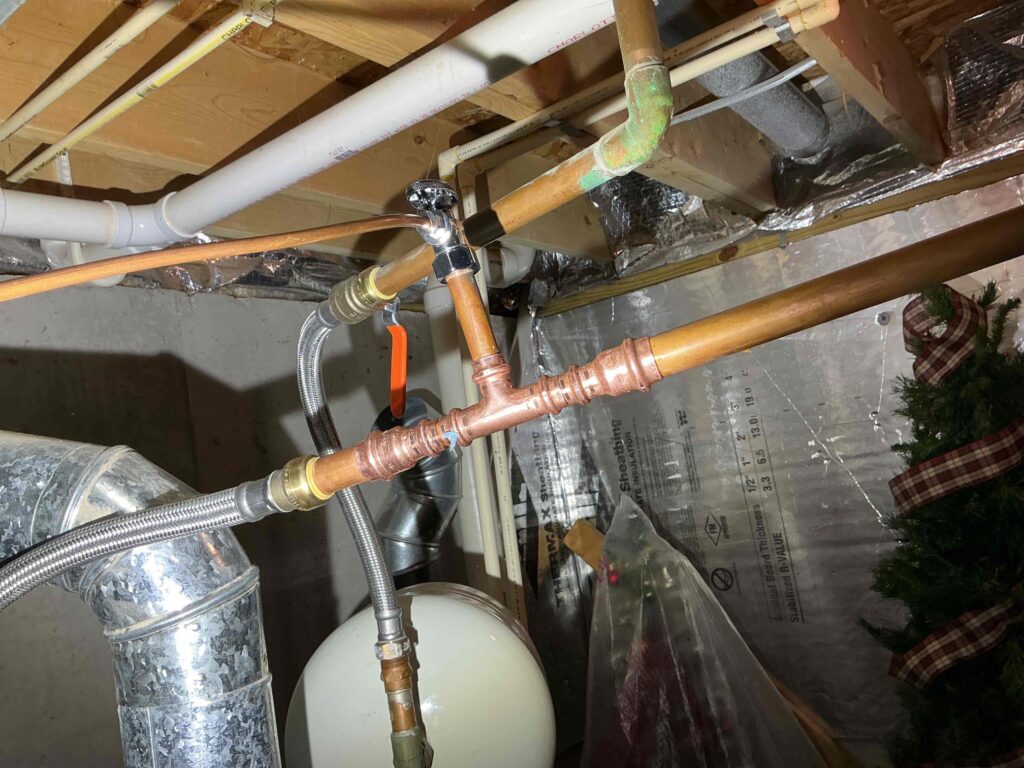 Saddle valve after replacement